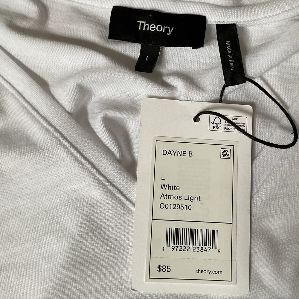 Theory Dayne B Short Sleeve V-neck Tee, Large, new - Picture 6 of 6